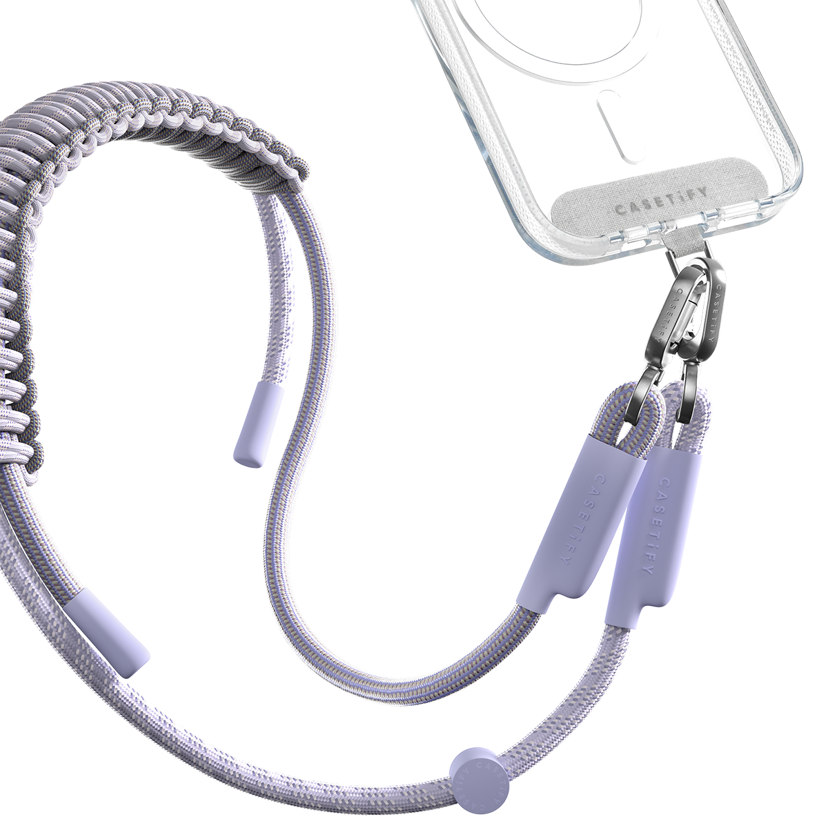 [Grid 7] (iPhone 17) Rope Cross-body Strap - Periwinkle (Braided)